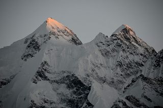40 Gasherbrum II, Gasherbrum III North Faces At The End Of Sunset From Gasherbrum North Base Camp In China.jpg